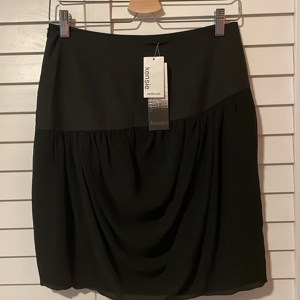 Kensie Black Asymmetrical Mini Skirt NWT 6